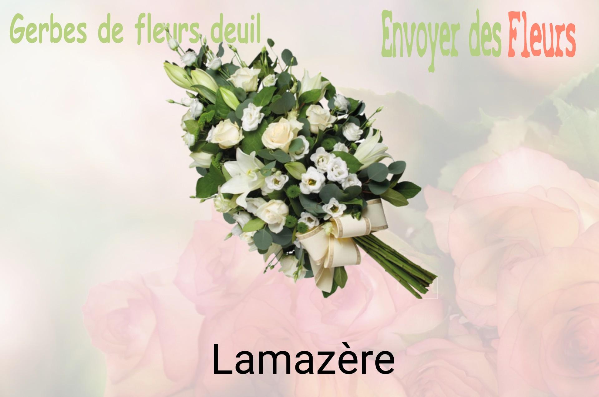 Gerbe de fleurs de deuil livrée à Lamazère